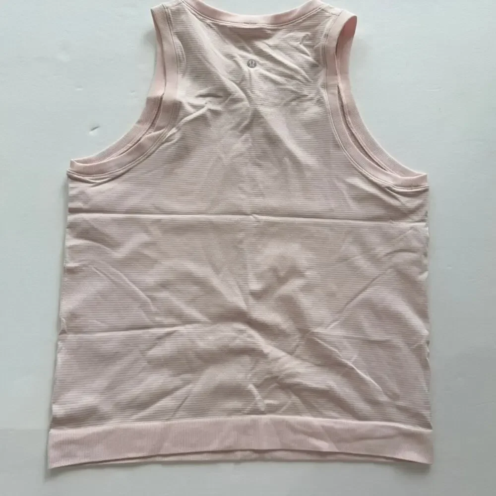 Lululemon Swiftly Breeze Tank Relaxed Fit Light Pink Glow Size 8 Mesh Gym Run
